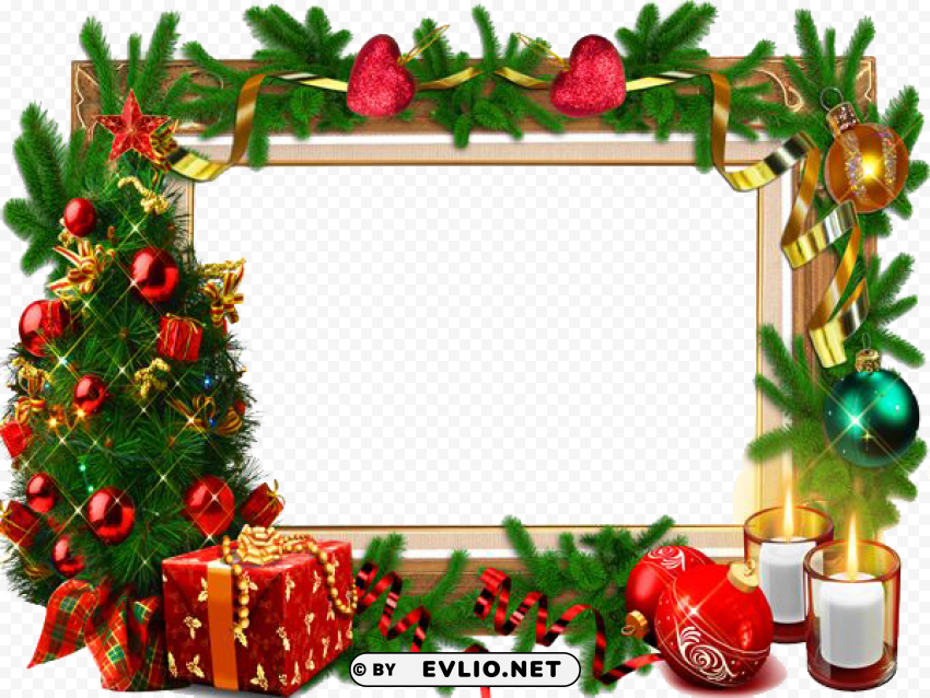 christmas tree with presents - merry christmas border desi PNG transparent elements compilation