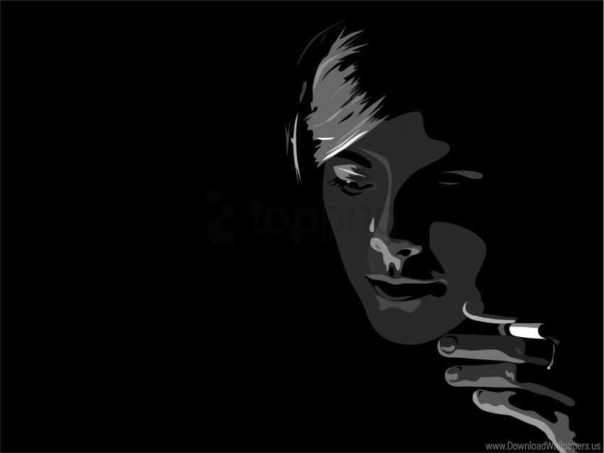 cigarette face girl shadow wallpaper PNG images with clear backgrounds