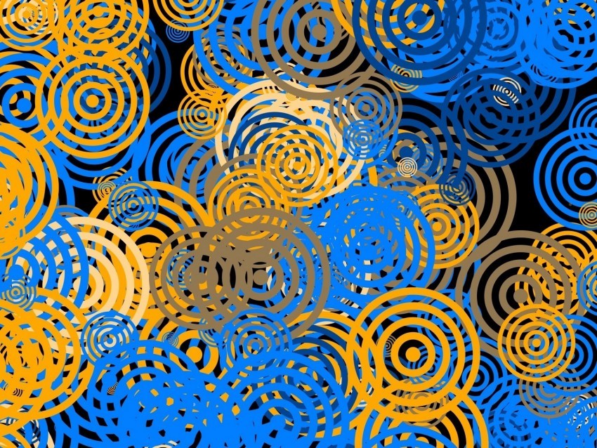 circles patterns texture yellow blue PNG Image Isolated with Clear Transparency