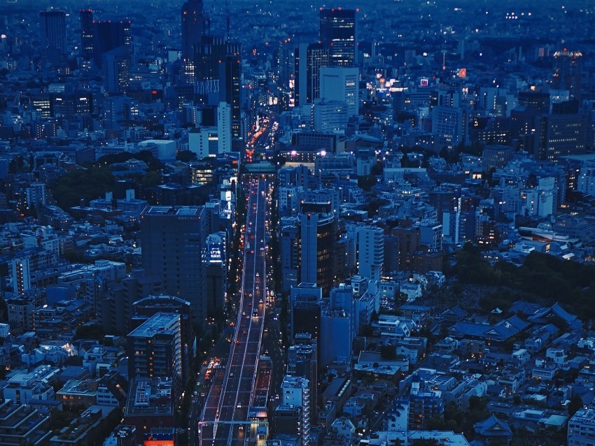 city aerial view evening architecture overview tokyo japan PNG Graphic with Isolated Design