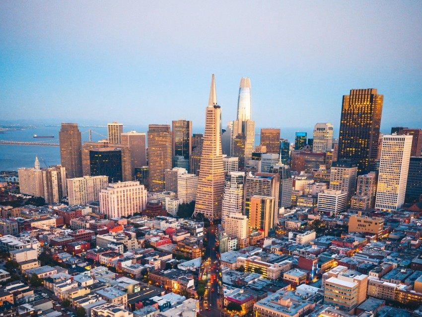 city aerial view metropolis overview san francisco usa Isolated Subject in Transparent PNG Format 4k wallpaper