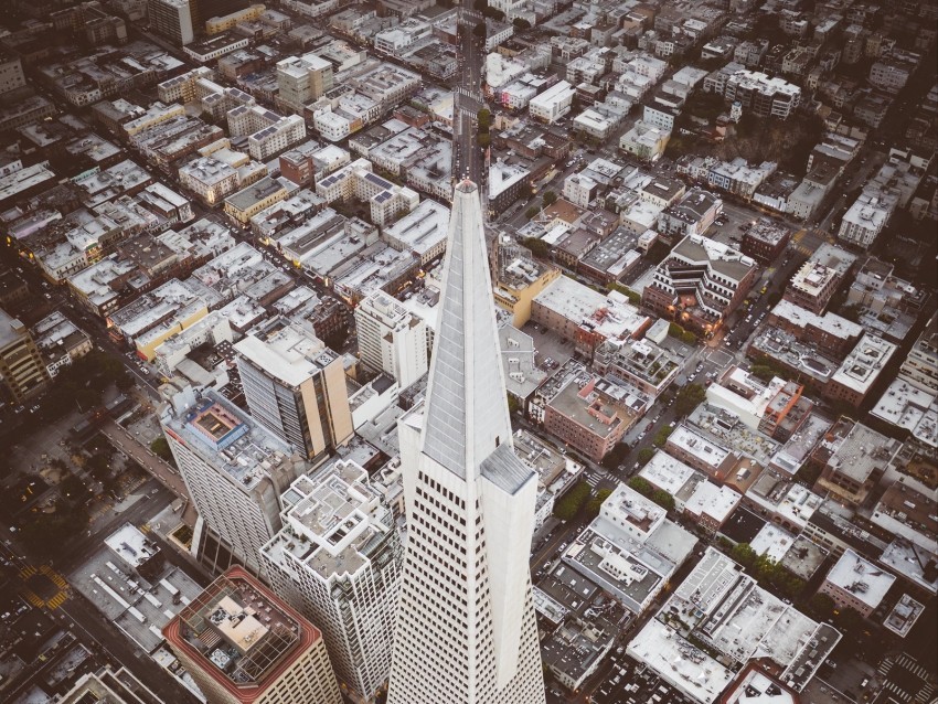 city aerial view tower skyscraper buildings roofs PNG images with alpha background 4k wallpaper