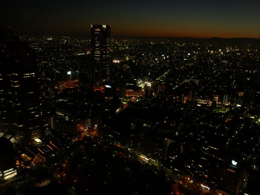 city evening lights metropolis shinjuku tokyo japan PNG clear background