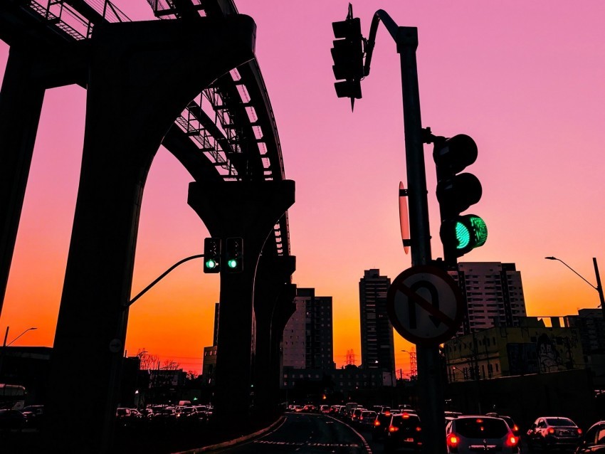 city traffic sunset traffic light sky PNG transparency