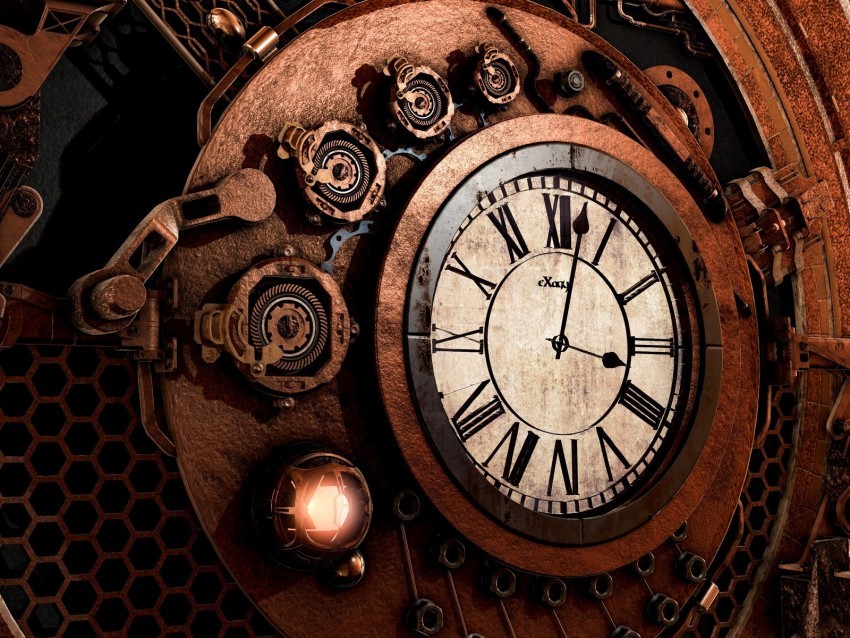 clock mechanism steampunk time arrows dial PNG image with no background 4k wallpaper