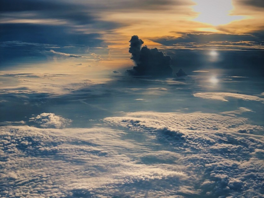 clouds above clouds high flight landscape Isolated Subject in HighQuality Transparent PNG