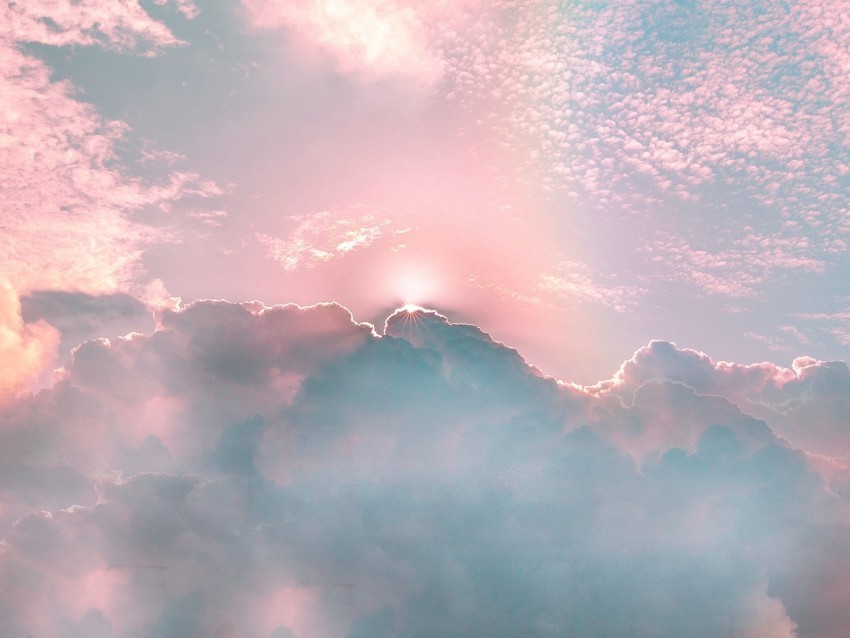 clouds porous rainbow sky shine rays High Resolution PNG Isolated Illustration