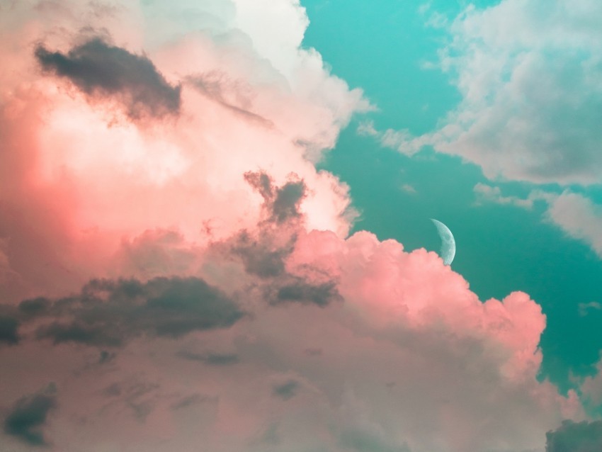 clouds sky moon porous light PNG images with transparent overlay 4k wallpaper
