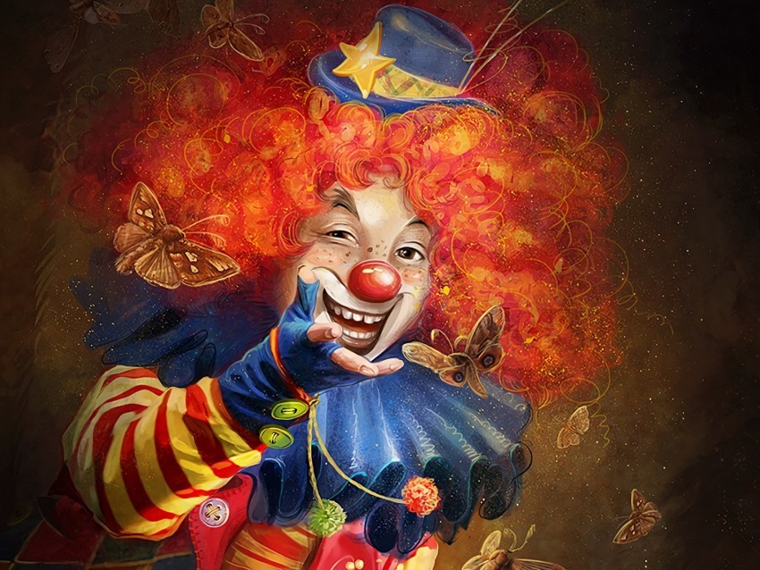 clown art smile makeup circus emotions PNG files with no background assortment 4k wallpaper