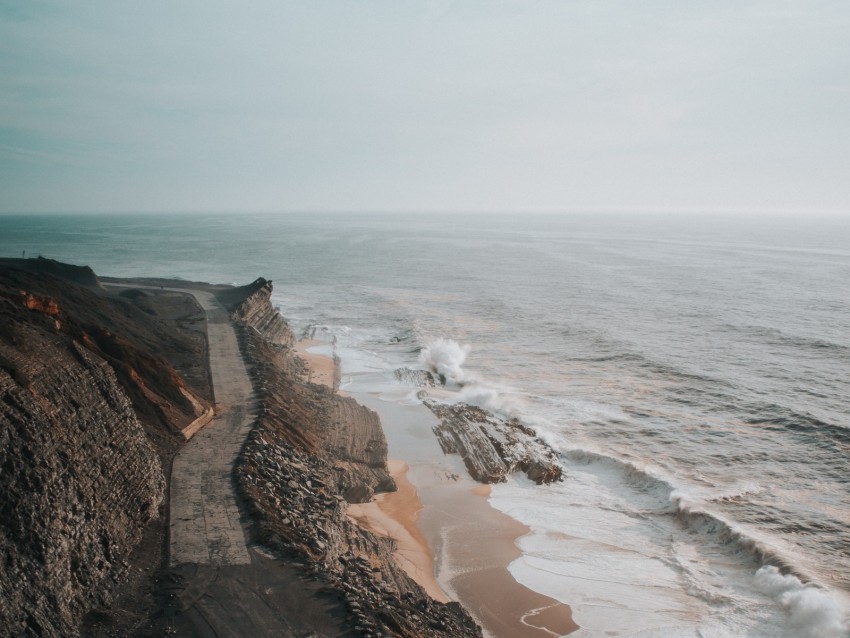 coast aerial view sea road cliff PNG images with no background necessary 4k wallpaper