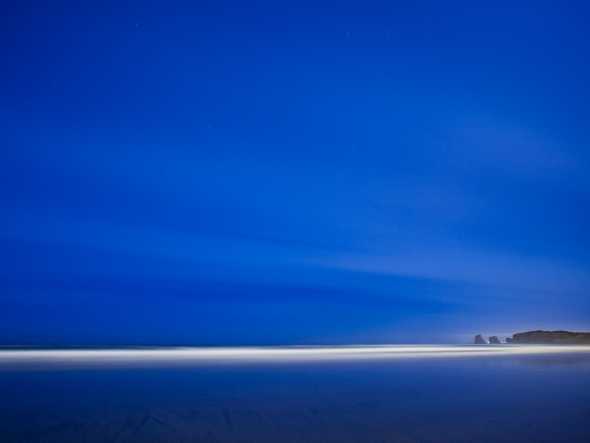coast beach shallow horizon evening blue PNG Image with Clear Isolated Object