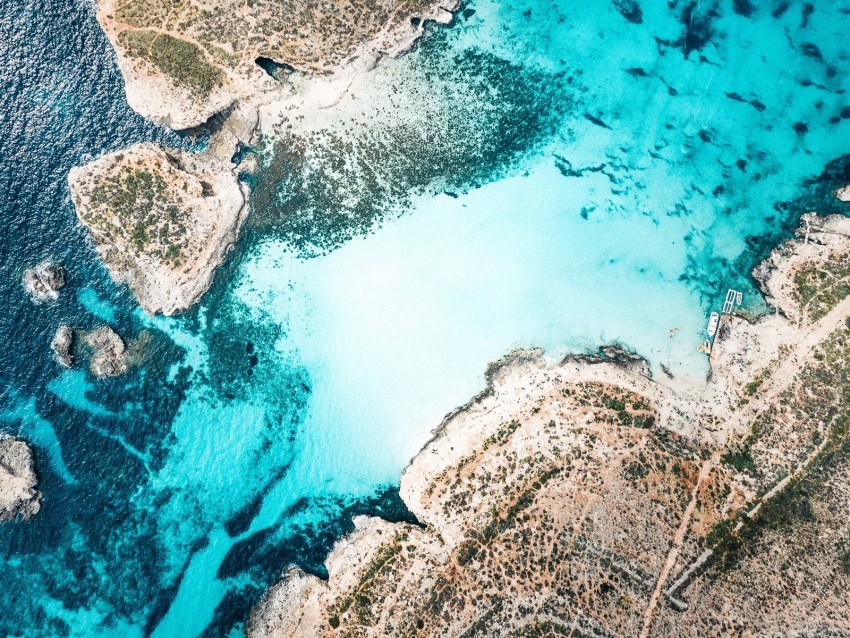 coast channel island sea aerial view malta Clear PNG 4k wallpaper