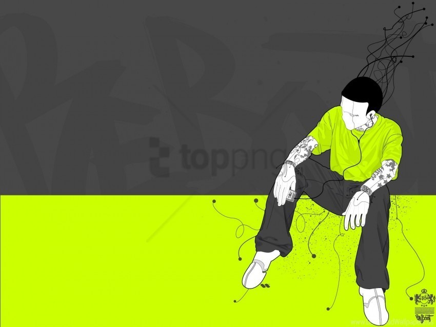 Colorful Man Sitting Wallpaper PNG Graphics For Presentations