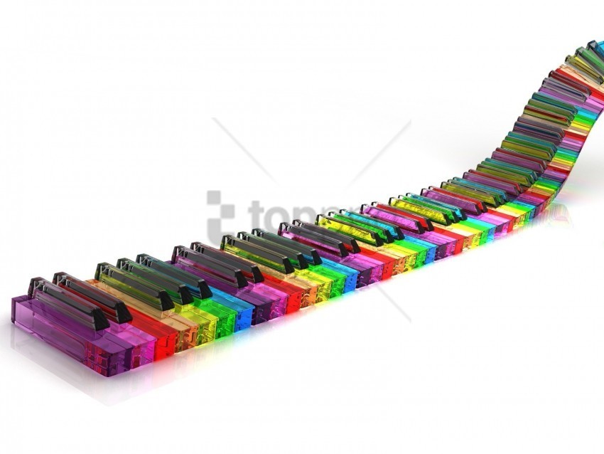 colorful keys piano rainbow wallpaper Isolated Illustration in HighQuality Transparent PNG