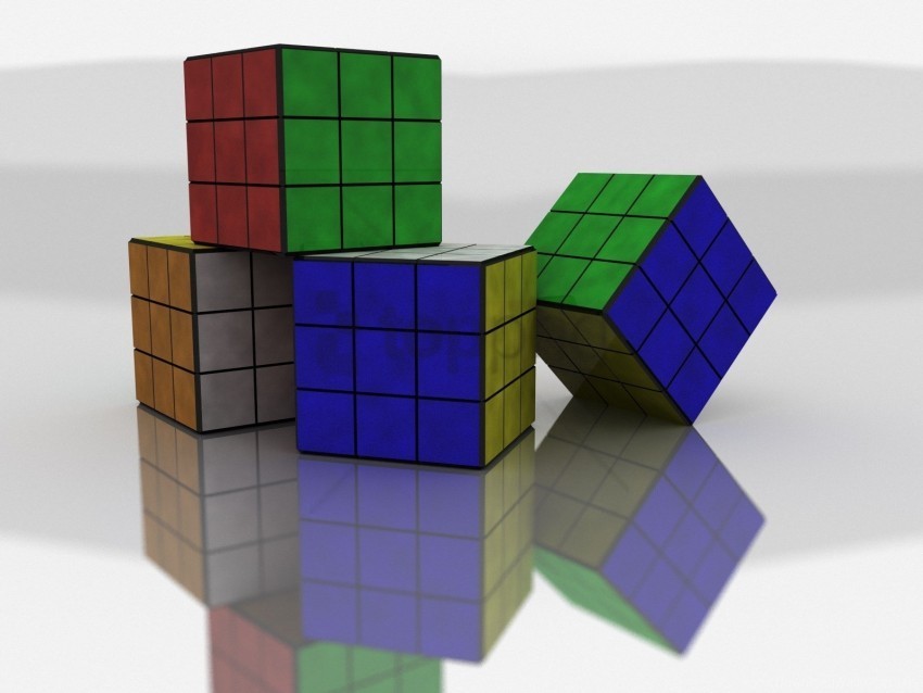 colorful rubiks cube shape size wallpaper Clean Background PNG Isolated Art
