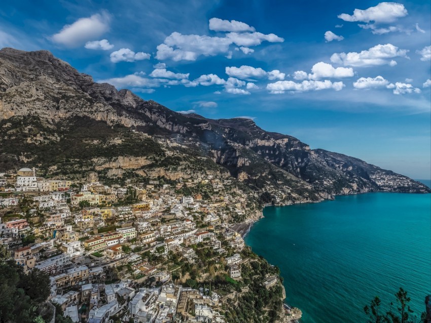 commune coast city bay buildings architecture positano italy Transparent Background PNG Isolation