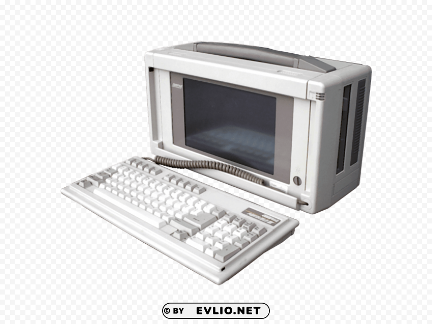 Compaq Vintage Computer Clear Background PNG Isolated Design Element