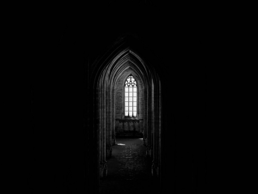corridor dark window arch architecture Isolated Subject on HighQuality Transparent PNG