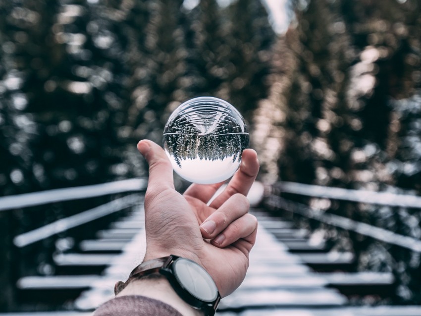 crystal ball ball sphere hand reflection HighResolution Transparent PNG Isolated Element