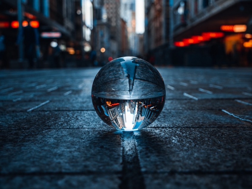 crystal ball ball sphere reflection city Transparent graphics