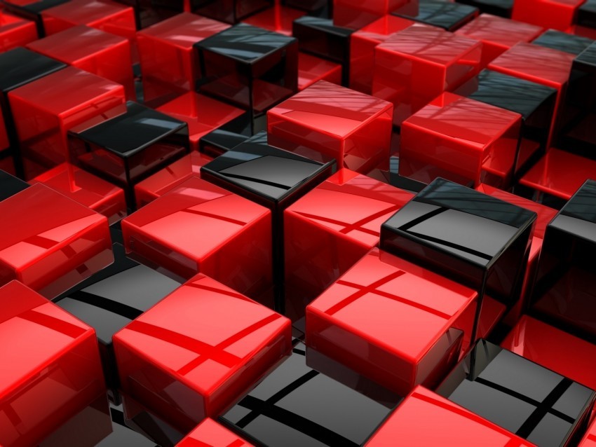 cubes red black area Free transparent background PNG