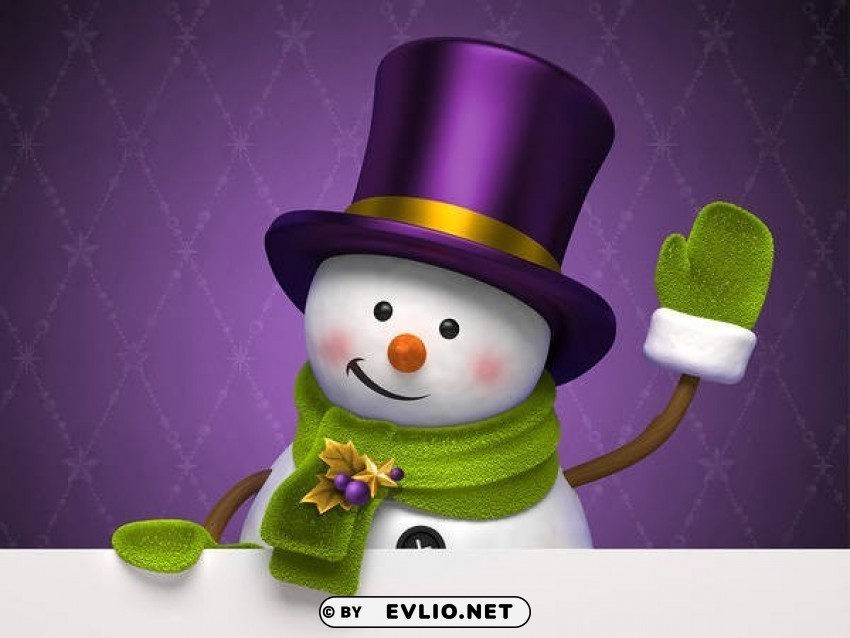 cute purplewith snowman PNG images for websites
