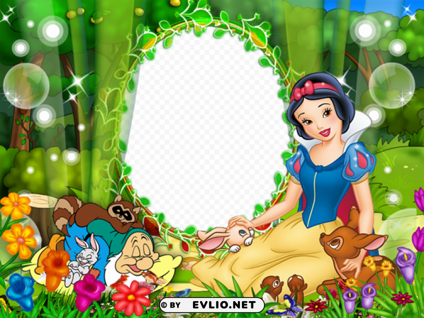 cute snow white kids transparenframe Isolated Graphic on HighQuality PNG
