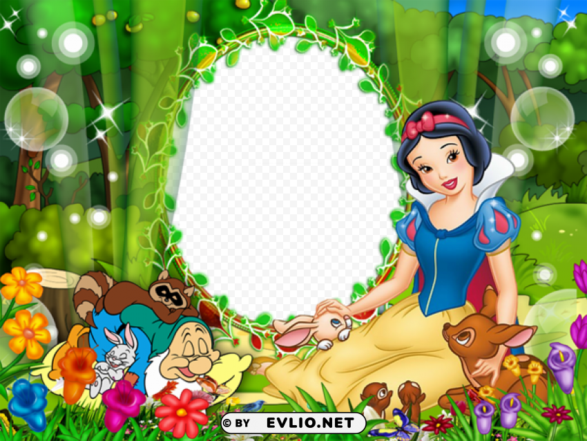 Cute Snow White Kids Transparenframe Isolated Graphic On HighQuality PNG