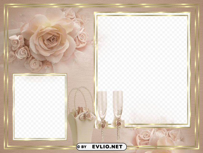 cute wedding transparent photo frame PNG images with alpha transparency bulk