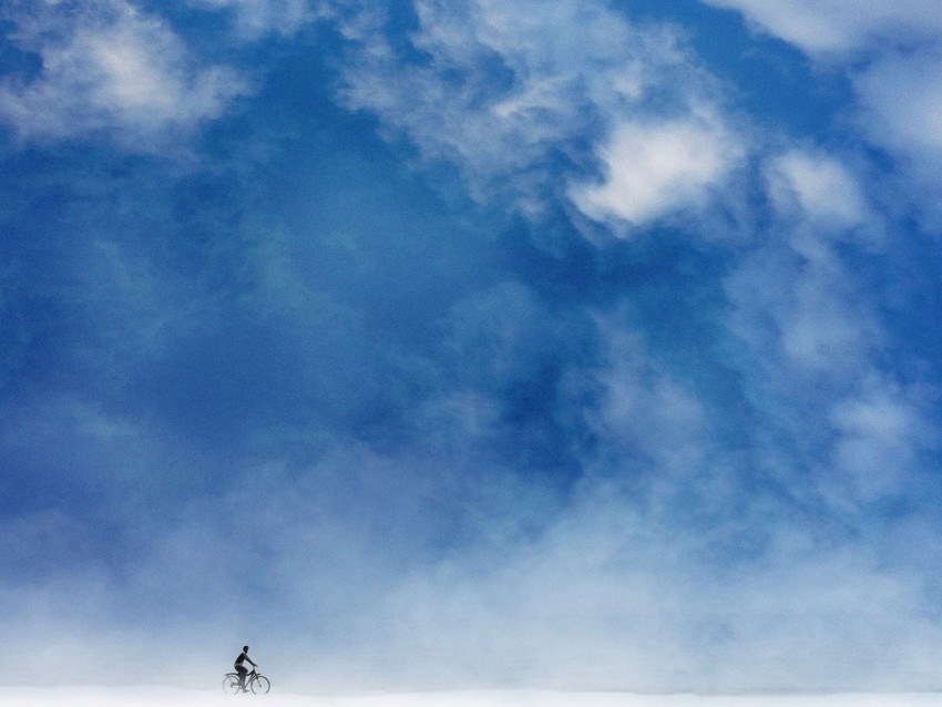 cyclist minimalism sky art clouds Transparent PNG Isolated Object Design
