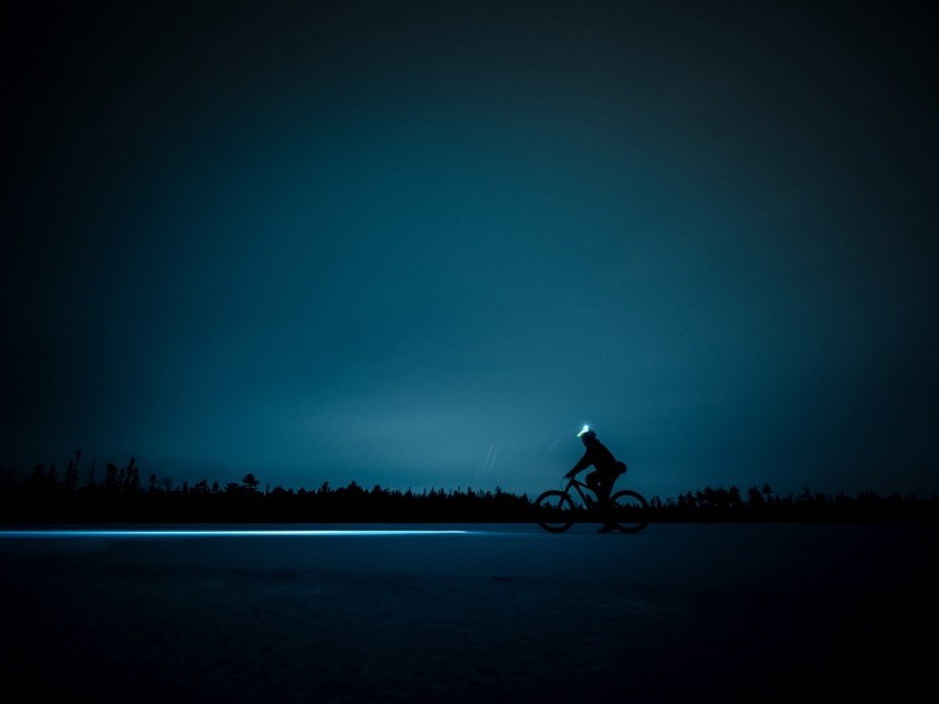 cyclist night bike silhouette light horizon PNG Image with Transparent Isolation