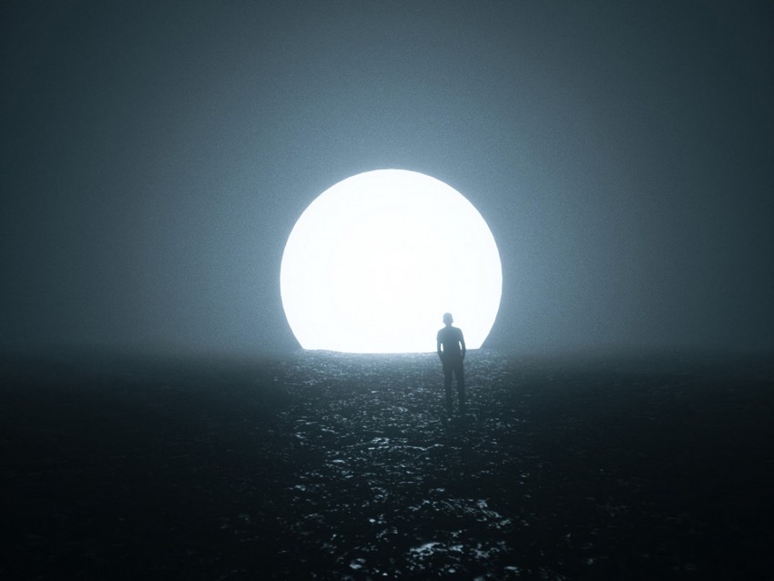 darkness silhouette glowing ball bright emptiness loneliness PNG Image with Clear Background Isolated 4k wallpaper