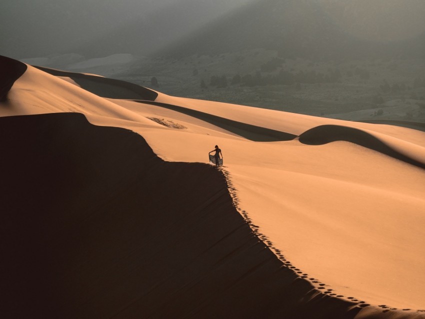 desert sand dune man traces PNG Image with Isolated Artwork