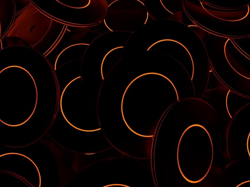 disks dark glow circles Isolated Character on Transparent PNG