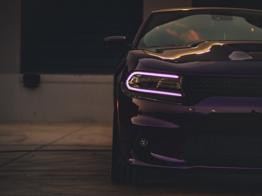 dodge charger headlight car purple light PNG images with transparent elements
