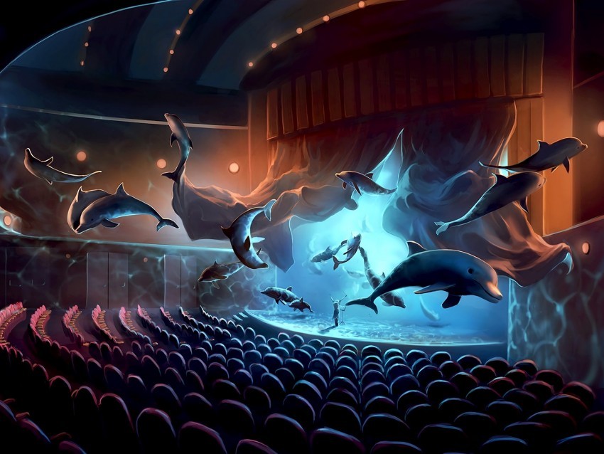 dolphins concert surrealism musician PNG images with clear cutout