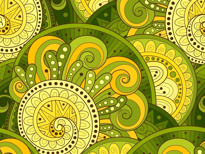 doodles patterns ornament vector flowers green Clear PNG pictures comprehensive bundle