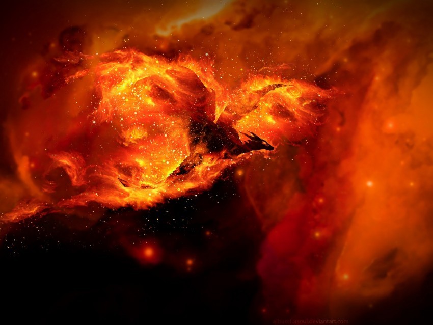 dragon fire art flame sparks bright PNG for mobile apps