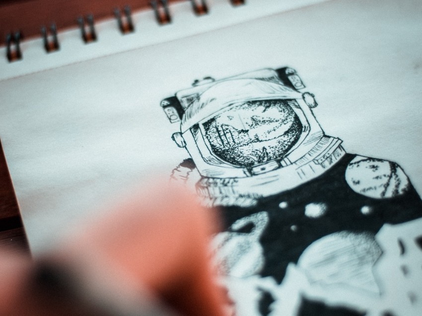 drawing paper ink astronaut art PNG Graphic with Clear Background Isolation 4k wallpaper