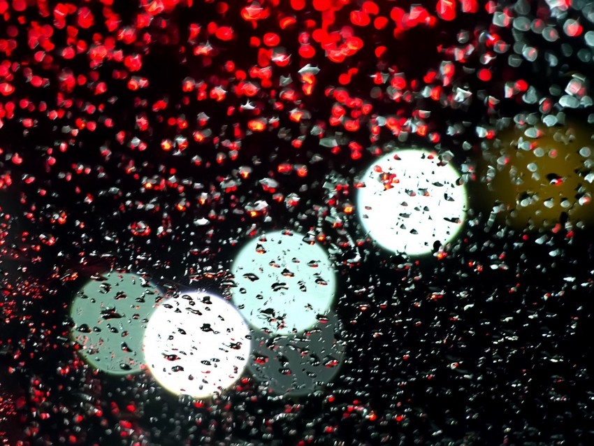 drops wet bokeh surface lights glass rain PNG images with transparent elements pack