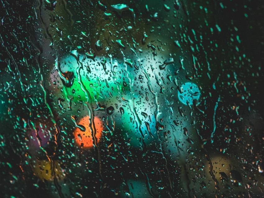 drops wet glass rain lights bokeh PNG artwork with transparency 4k wallpaper