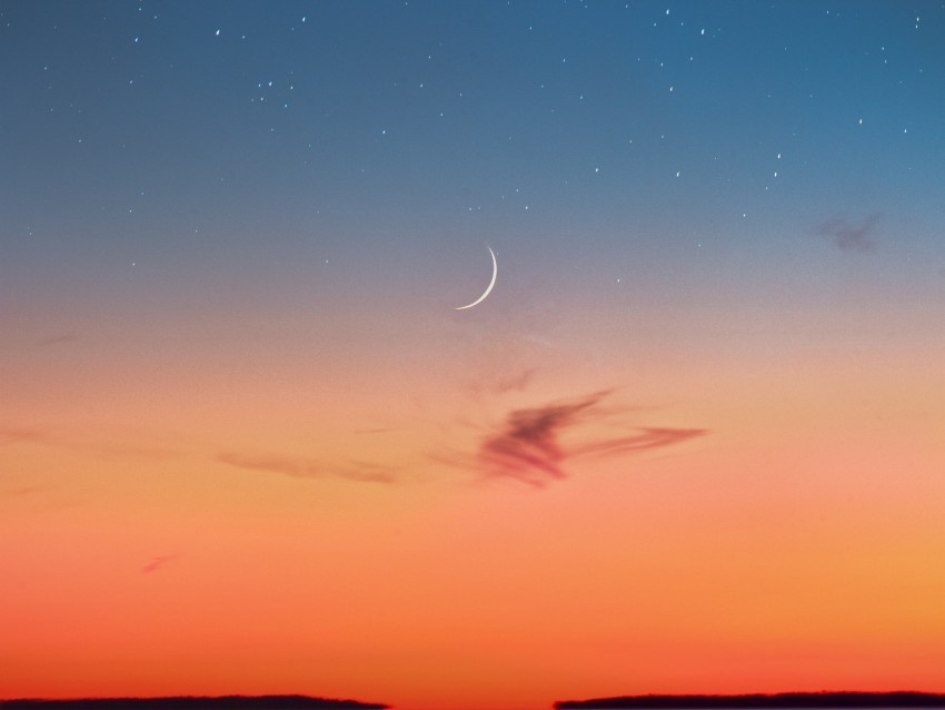 dusk sky moon sea horizon Free download PNG images with alpha transparency