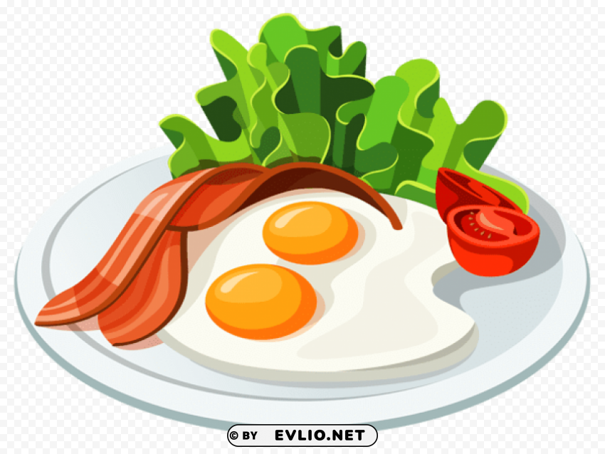 eggs and bacon vector PNG Isolated Subject with Transparency