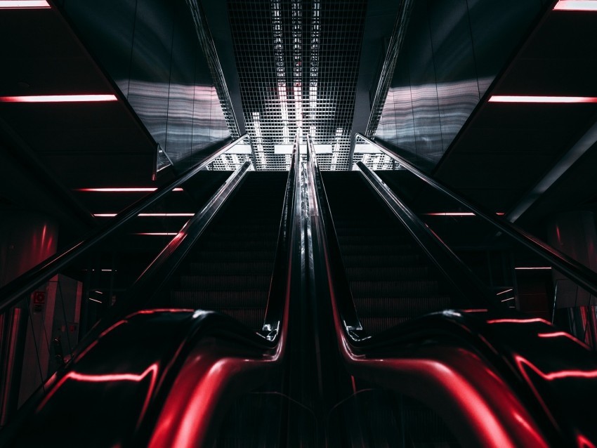 escalator lights stairs Isolated Graphic on Transparent PNG 4k wallpaper