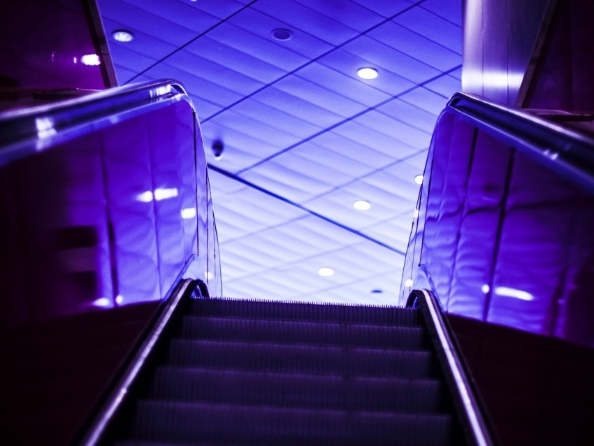 escalator stairs lights purple Isolated Object in HighQuality Transparent PNG 4k wallpaper