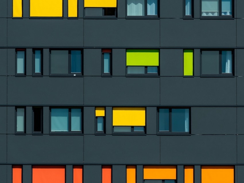 facade windows colorful building PNG images with no background necessary