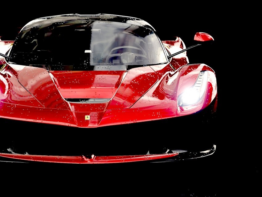 ferrari laferrari ferrari red sports car front view Isolated Element with Clear Background PNG 4k wallpaper