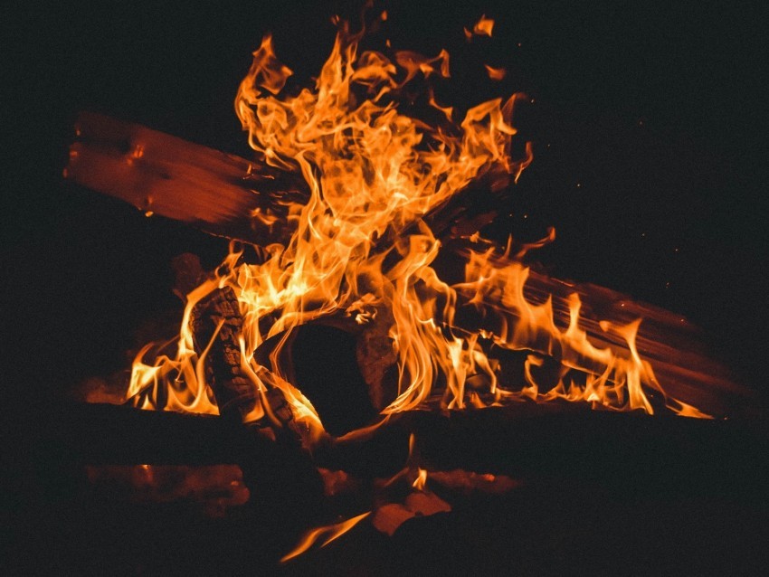 fire bonfire firewood flame dark burning Isolated PNG Graphic with Transparency 4k wallpaper