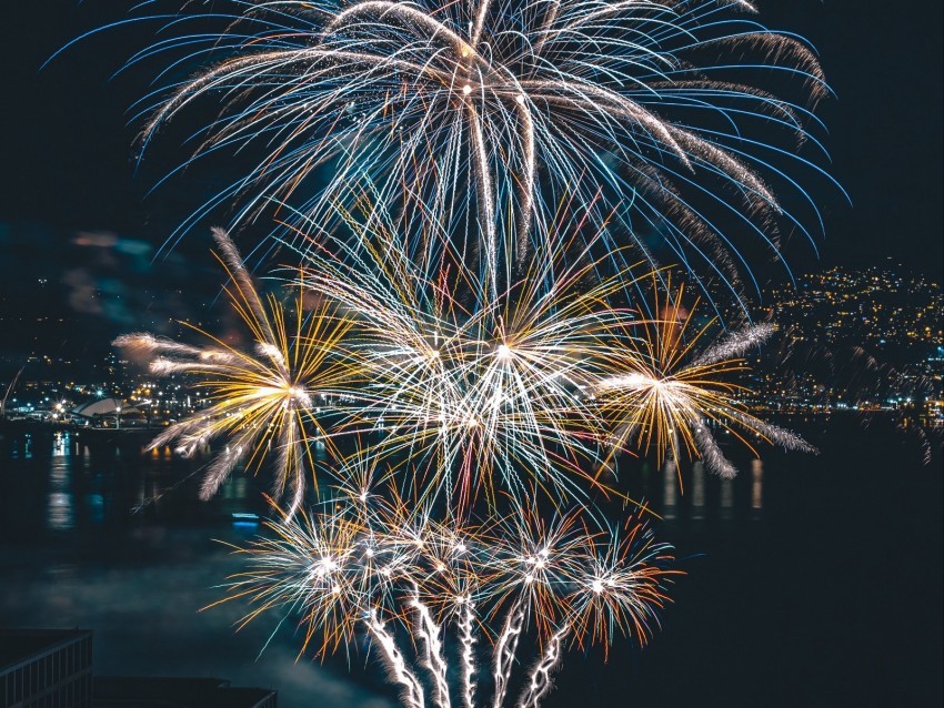 fireworks night city city lights vancouver canada High-resolution transparent PNG images assortment