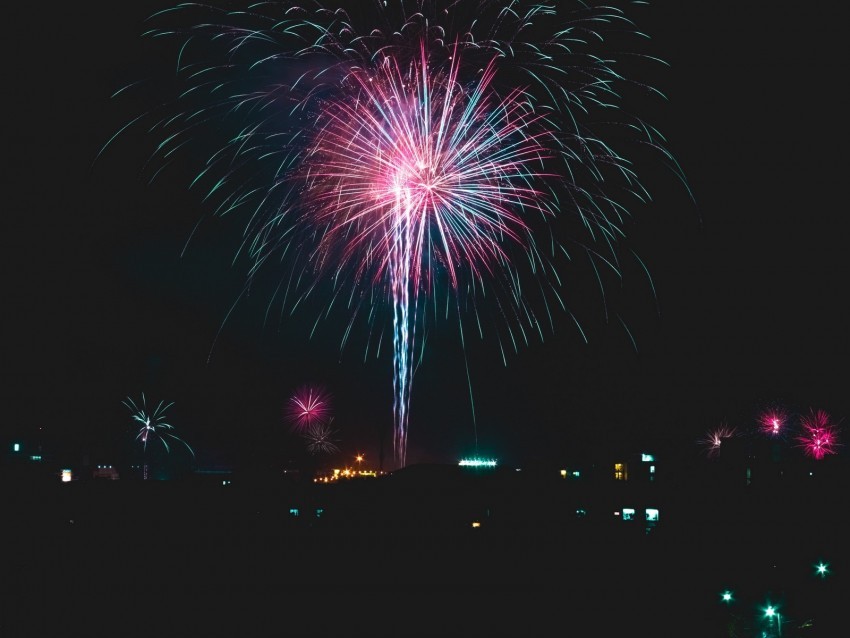 fireworks salute holiday sparks glitter light PNG images for mockups